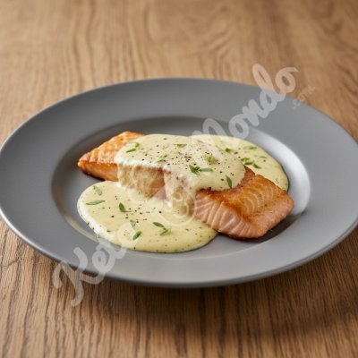 Filet de saumon poêlé, sauce béarnaise allégée