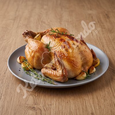 Poulet rôti au citron et à l'ail