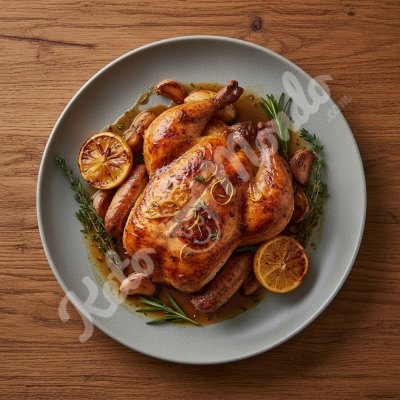 Poulet rôti au citron et à l'ail