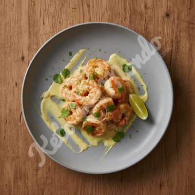 Crevettes sautées au lait de coco et curry