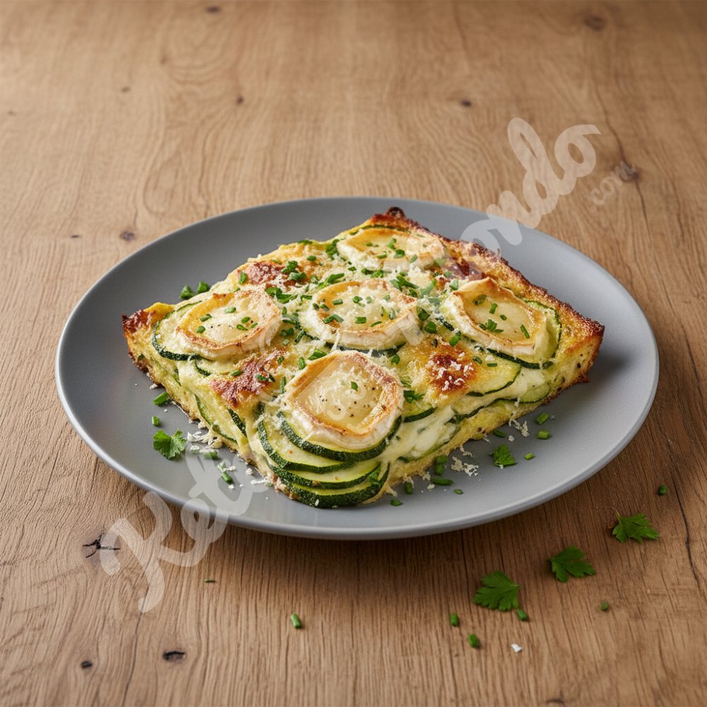 Calabacines gratinados con queso de cabra y hierbas