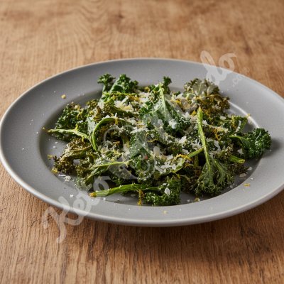 Kale croustillant au parmesan et citron