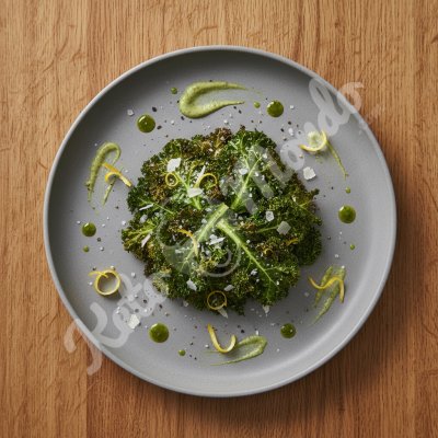 Kale croustillant au parmesan et citron