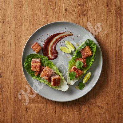 Carnitas de porc croustillantes en feuilles de laitue