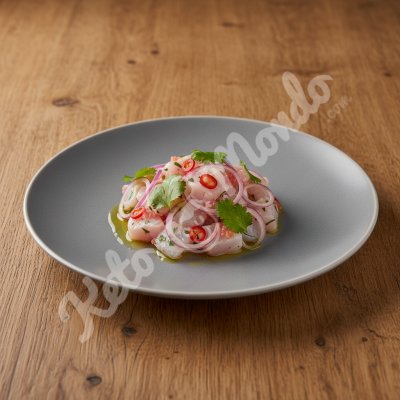 Sea bass ceviche with grapefruit and olive oil