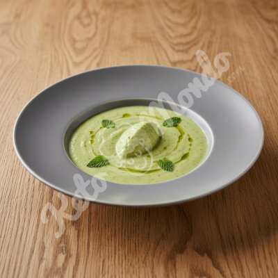 Velouté froid concombre-avocat à la menthe