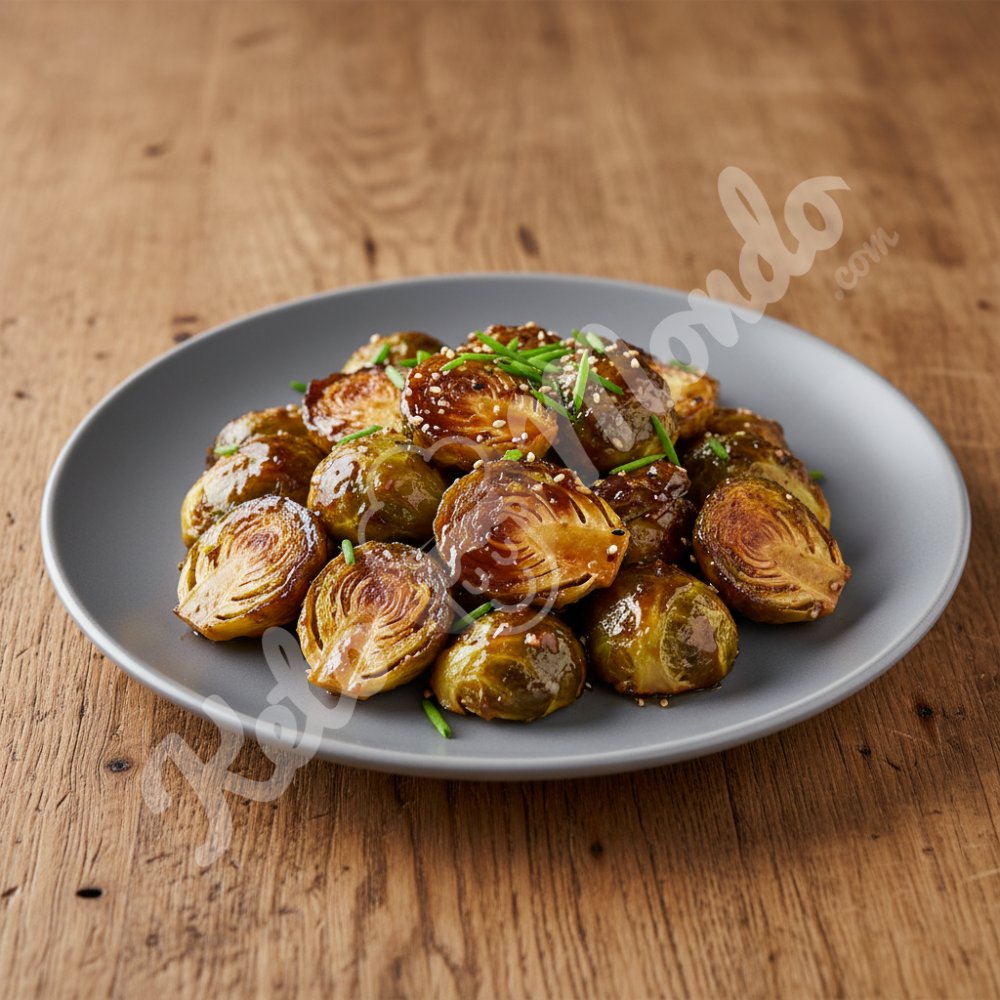 Roasted Brussels Sprouts, Keto Miso-Maple Glaze