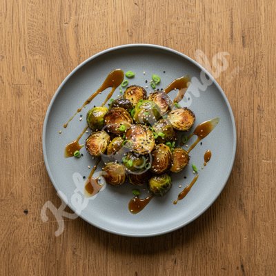 Choux de Bruxelles rôtis, glaçage miso - érable céto