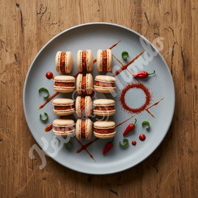 Macarons salés au fromage épicé