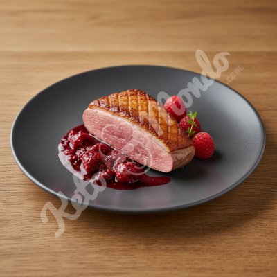 Magret de canard, sauce framboise 