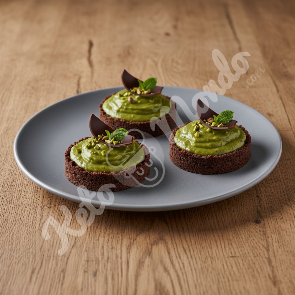 Chocolate-avocado tartlets
