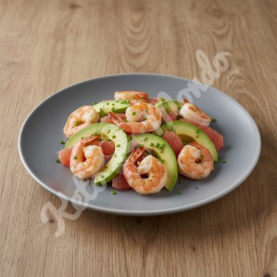 Salade de crevettes, avocat et pamplemousse