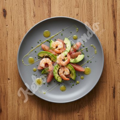Salade de crevettes, avocat et pamplemousse
