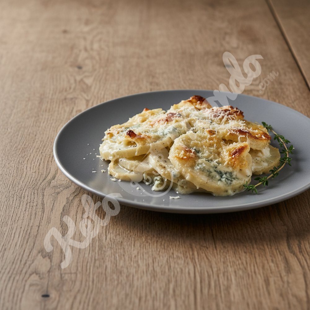 Gratinado de raíz de apio con gorgonzola