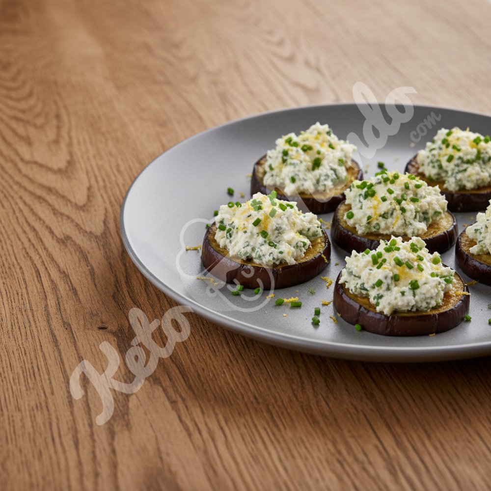 Bouchées d'aubergine au chèvre et herbes