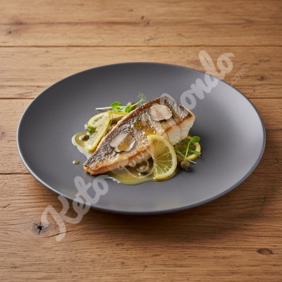 Sea bream fillet, candied lemon truffle oil and asparagus