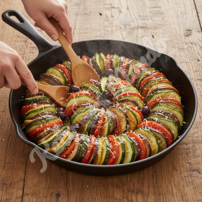 Tian légumes confits parmesan et huile d'olive