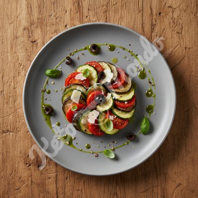 Tian légumes confits parmesan et huile d'olive