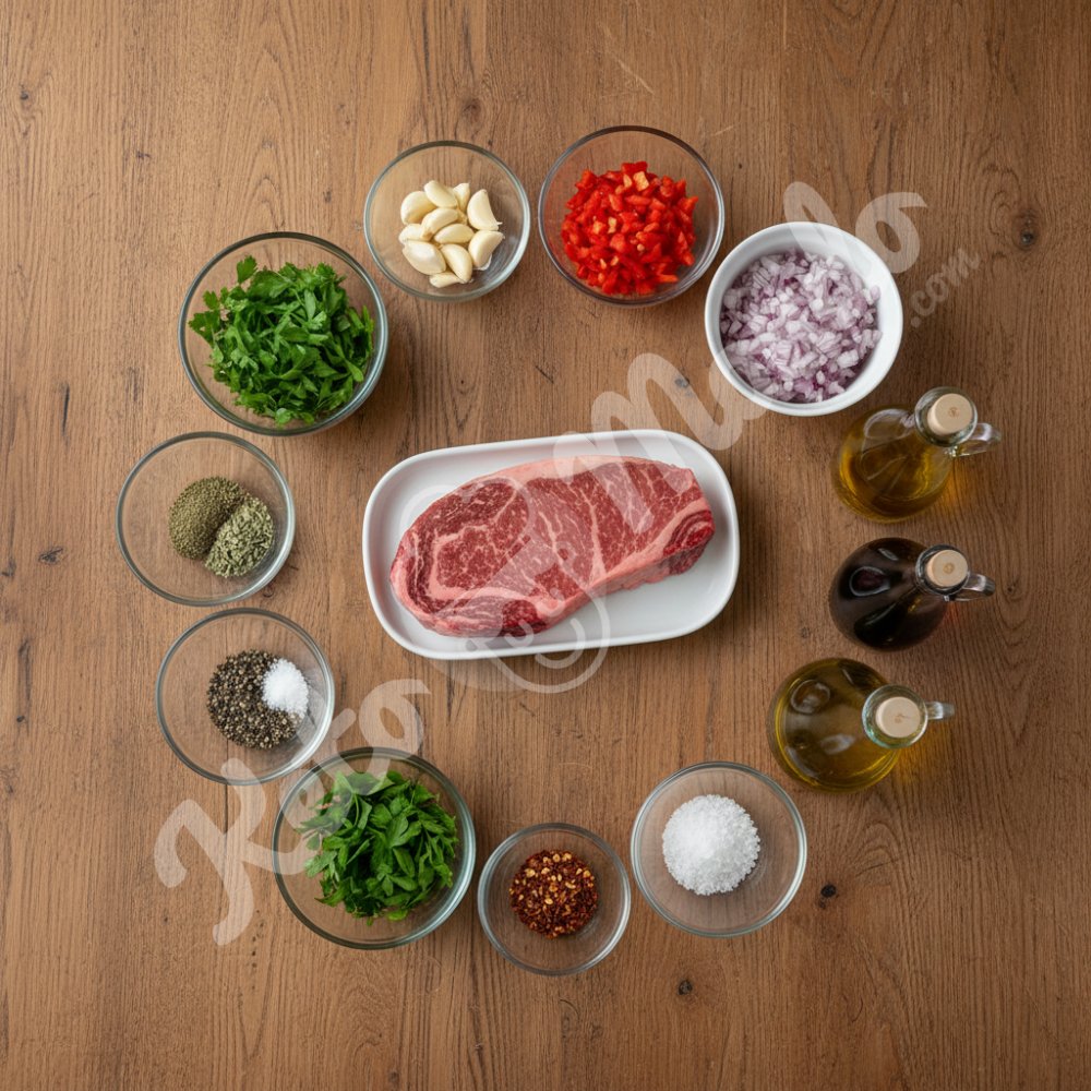 Steak grille chimichurri americain