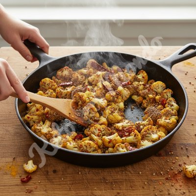 Stir-fried cauliflower with spices (Portuguese style)