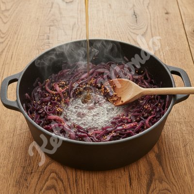 Repollo estofado con semillas de vinagre