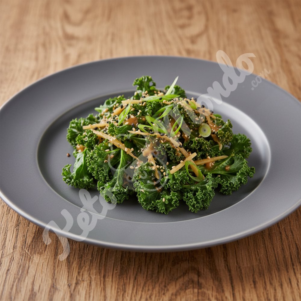 Kale with sesame ginger sauce