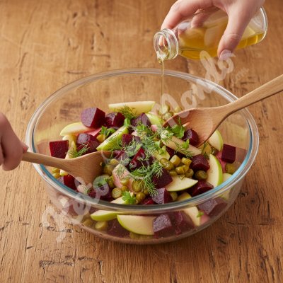 Beetroot, apple and pickle salad