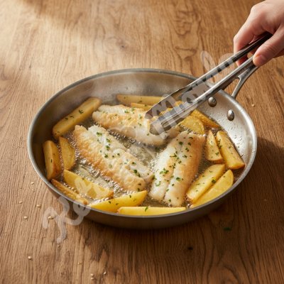 Light sole fish and chips