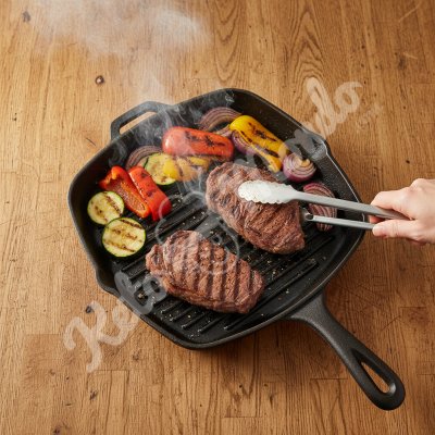 Steak und gegrilltes Gemüse