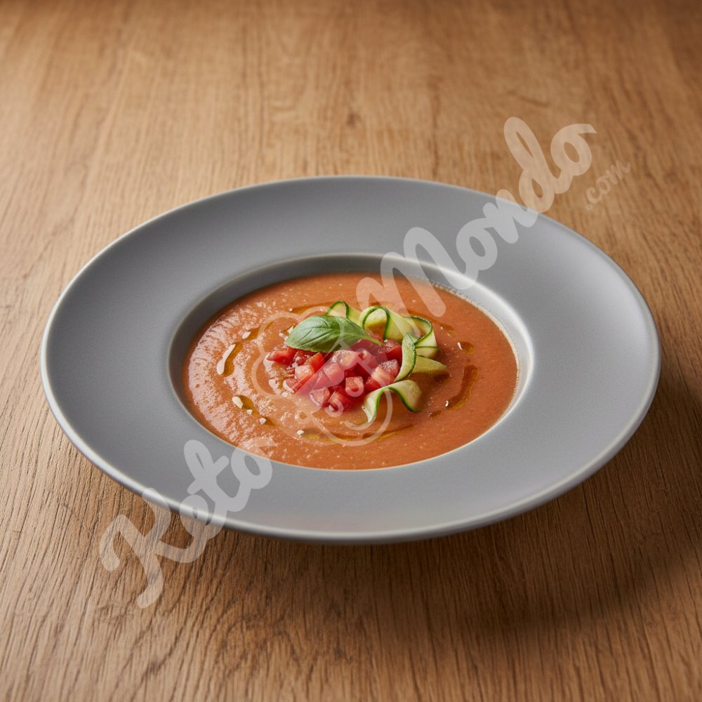 Light tomato and cucumber gazpacho